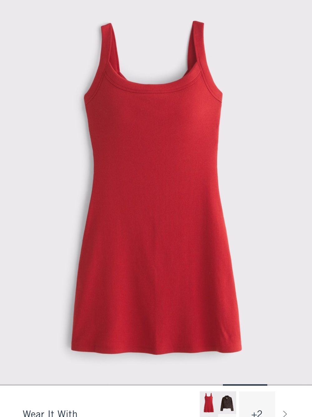 Abercrombie & Fitch Red Ribbed Tank Mini Dress